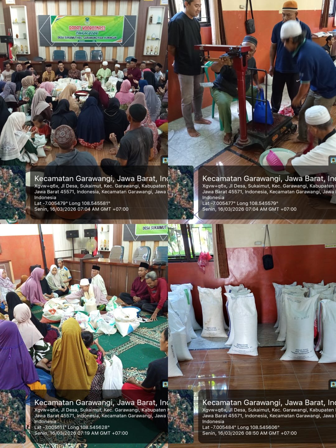 Kegiatan Zakat Fitrah di Balai Desa Sukaimut